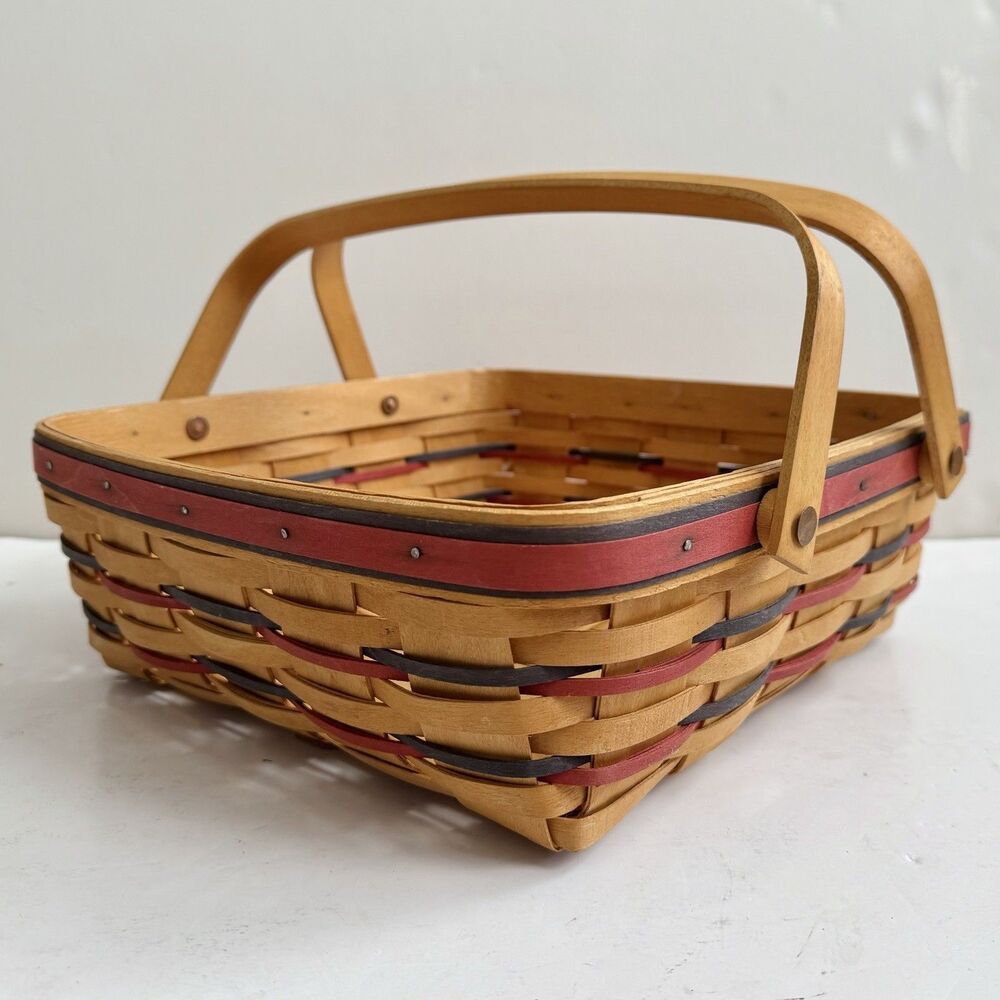 1997 Longaberger All American Pie Basket Patriotic Woven Wood - Picture 6 of 11